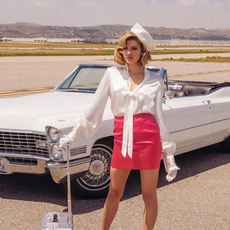 白色水钻系带衬衣 nana jacqueline